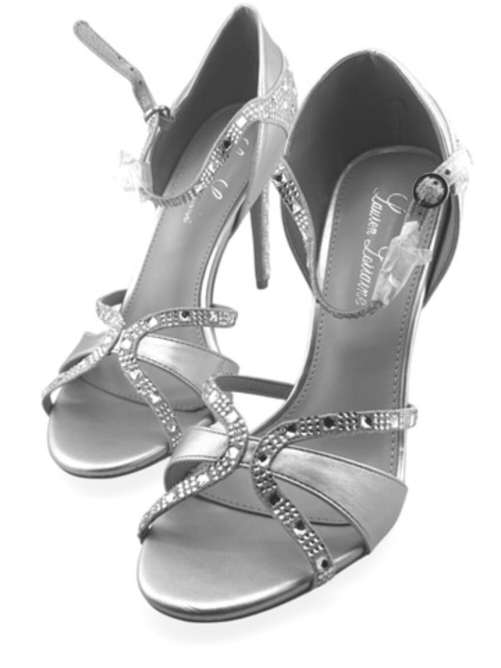 BRAND NEW LAUREN LORRAINE SILVER DAISY RHINESTONE HEEL SIZE 9
